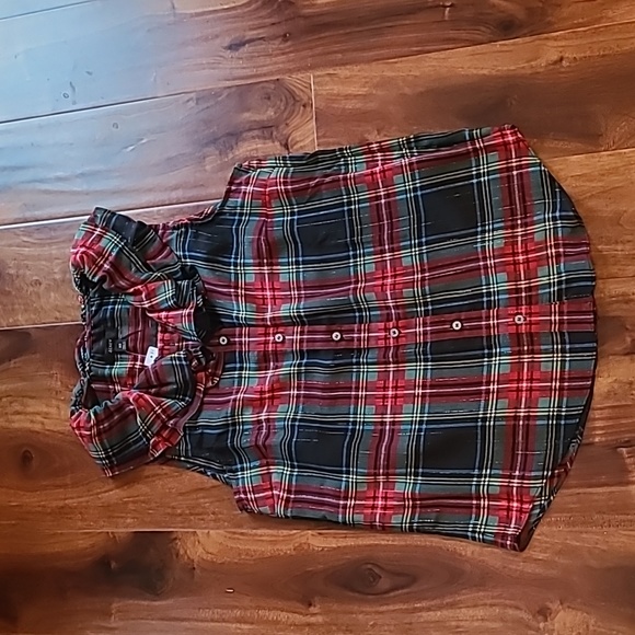🎉Host Pick 🎉 J Crew Sleeveless ruffle-collar top in black Stewart tartan - Picture 5 of 12